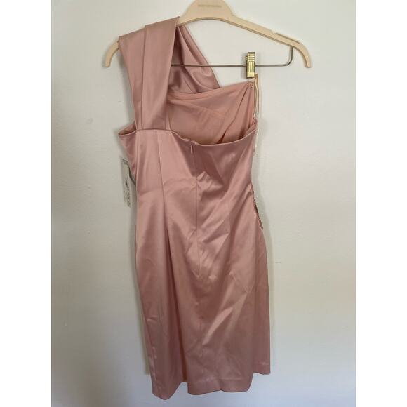 Eliza J Cream One-Shoulder Prom Dress - Picture 7 of 9